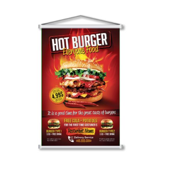 Mini Banner 440g - Produção 24h (SP Capital) 20x30 cm Lona 440g 4x0 (Frente colorido) Bastão e Cordão - Mediatall Gráfica Ltda.