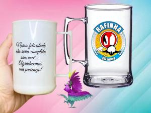 Caneca de Chopp 500 ml em Acrilico Acrílico 500 ml  Brilho Transfer s104