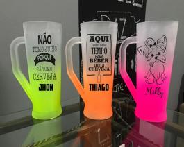 Caneca Long Drink Degradê Acrílico 400 ml  Fosco Transfer s110